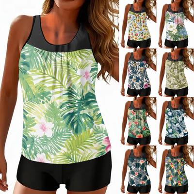 Women's Bohemian Print Split Swimsuit Sport Swimsuit