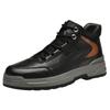 Men's Oversized Casual Leather Shoes - Autumn/Winter, Thick Cotton, Youth Hiking and Outdoor Workwear Shoes