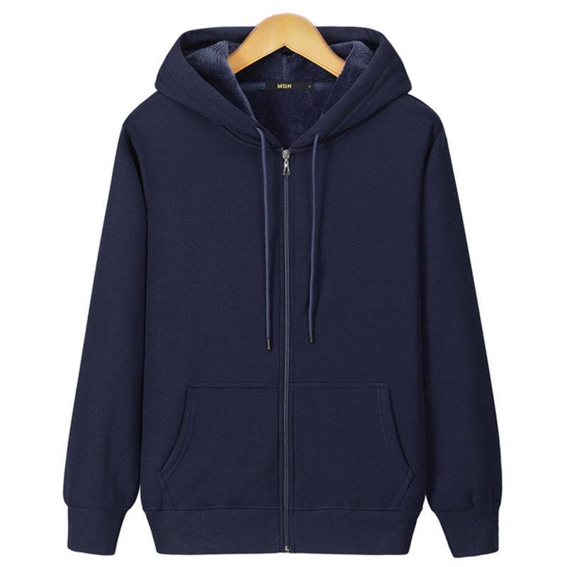 Casual Fashion Solid Color Stitching Hooded Sweatshirt Coat Autumn Men Clothing Jacket Plus Size