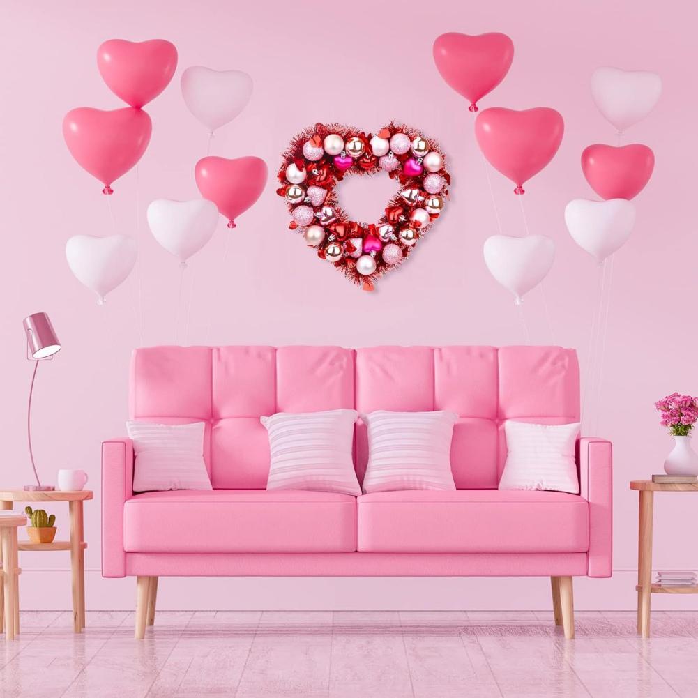 Festival Wedding Party Heart Shaped Plastic Decorative Wreath Front Door Valentine's Wreath