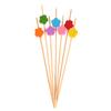 100Pcs Cute Plum Bamboo Skewers Food Cocktail Picks Buffet Fruit Cupcake Fork Sticks Party Table Decor Supplies