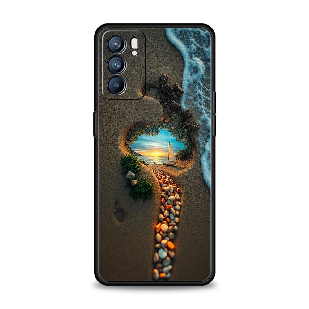 Ocean Coastal Seashell Seaweed Phone Case For Oppo A17 A31 A54 A57 A78 A79 A98 Find X5 X6 Reno 6 7 8 10 11 12 13 F Pro Soft TPU
