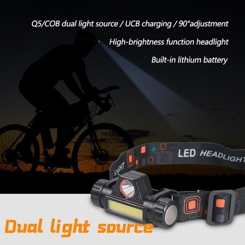 Rechargeable LED Headlamp Super Bright Waterproof Long Range Headlight for Night Fishing and Mining