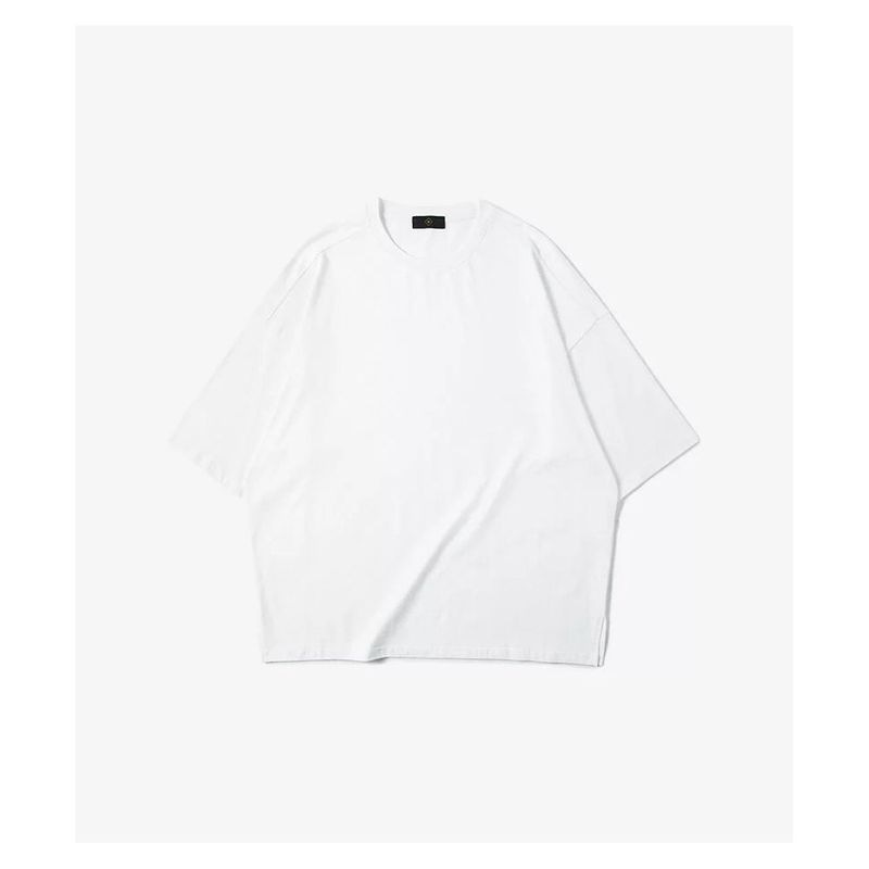Kanye High Street Versatile over Size Loose Shoulder Split Plain Bottoming Shirt Half Sleeve T-shirt Short Sleeve GD