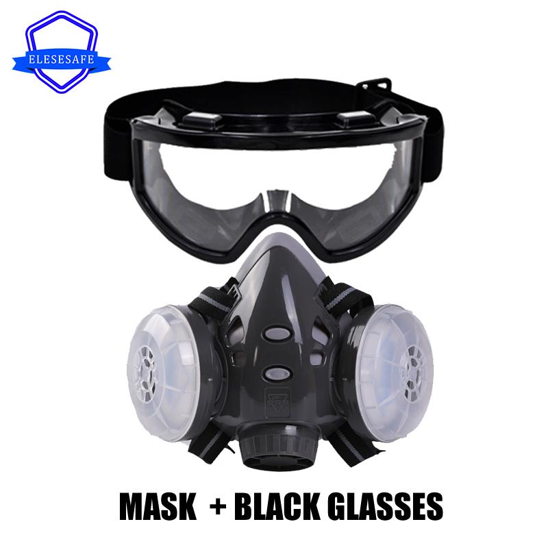 Half Face Dustproof Respirator Work Face Mask Safety Glasses Cotton Filters For Carpenter Polishing Daily Haze Safety Protection
