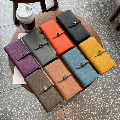 Genuine Leather Wallet Women Long Clutch Fashion Luxury Brand Ladies Purses Card Holder Zipper Coin Pocket Billfold