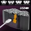 Strong Headlight USB Rechargeables Flashlight Outdoor Nights Fishing Lighting 5Led Built-in Battery Super Bright 5W Head Mounted