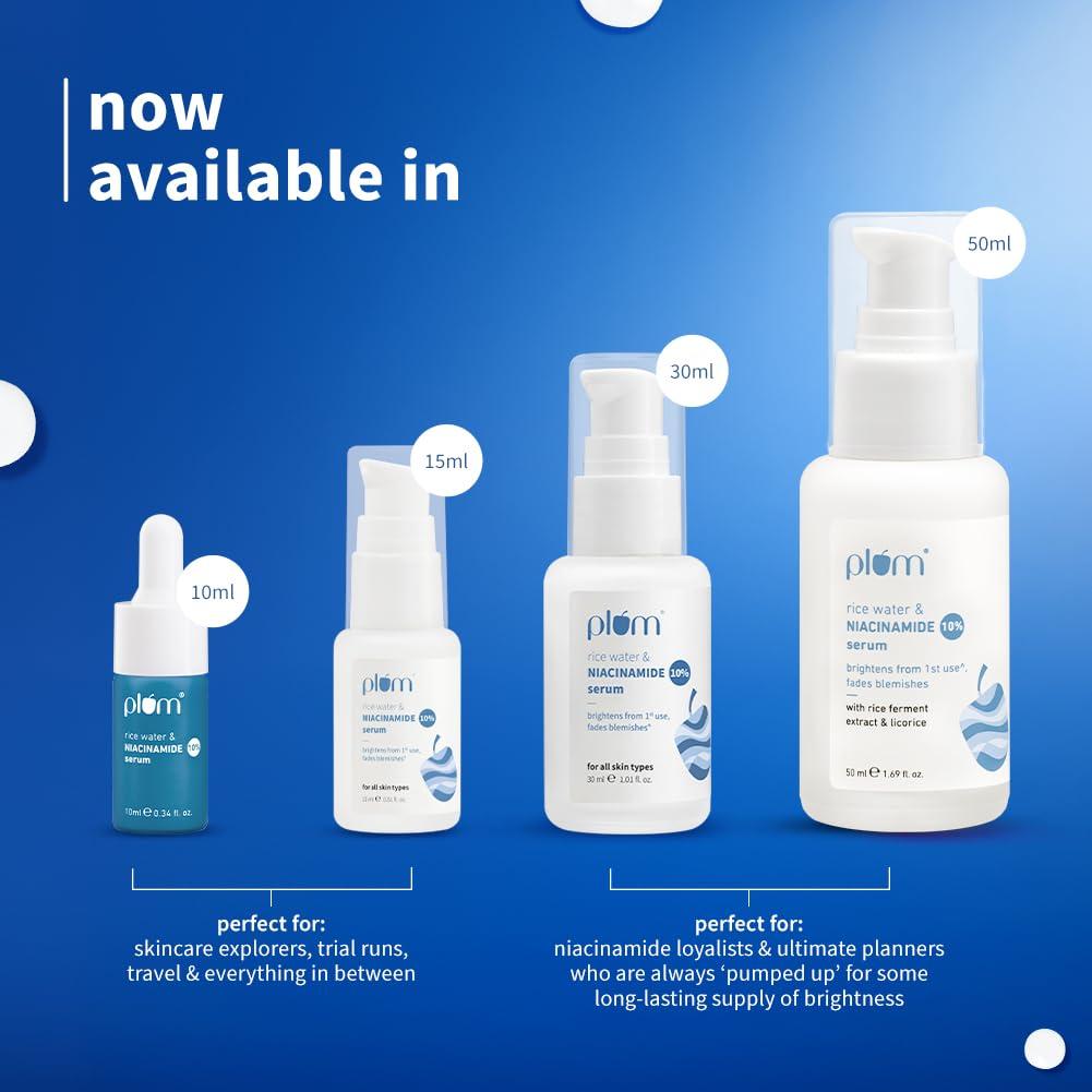 Plum 10% Niacinamide Face Serum Oil Control Brightening Glow Daily Hydration Pore Care For Oily Sensitive Skin 50 Ml