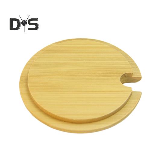 

Крышка для чашки из бамбука с отверстиями для ложки, деревянная крышка для контейнеров, банок, мисок, многоразовая герметичная деревянная крышка для пищевых продуктов, аксессуары для напитков на вечеринке A