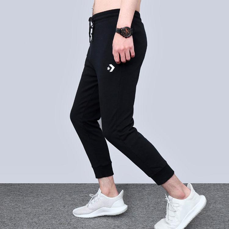 Converse Knitted Sweatpants Men's Black Moderate Cuffed Pants 10007532- A01