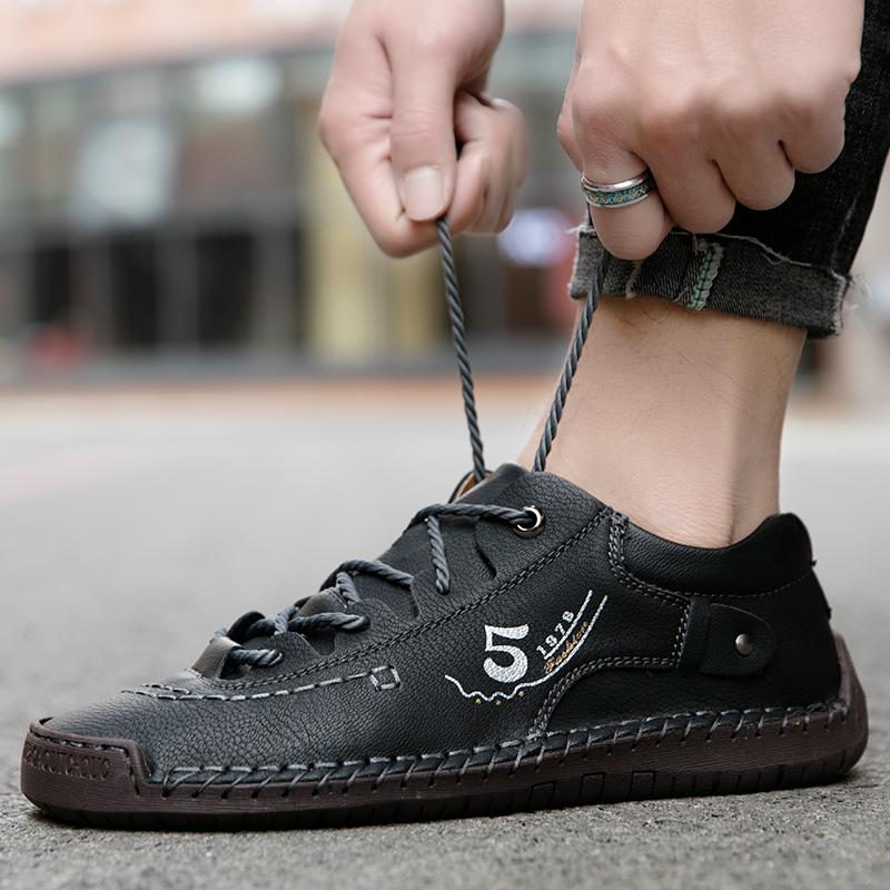 Men Genuine Leather Casual Shoes Outdoor Comfortable High Quality Fashion Soft Homme Classic Ankle Non-slip Flats Moccasin