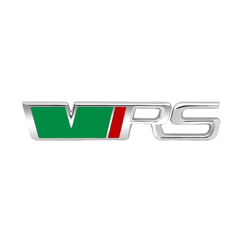 KIAY9 For Skoda 3D Metal Silver Black Logo VRS Emblem Car Fender Badge Trunk Decal For Skoda Fabia Kodiaq MK2 MK3 A7 A5 VRS Stikcer Ac