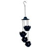 Outdoor Hängende Lotus-Regenkette Blumentopf Gartendekoration Windspiel Blumenständer Metall Hängepflanzer für Terrasse Veranda Hof