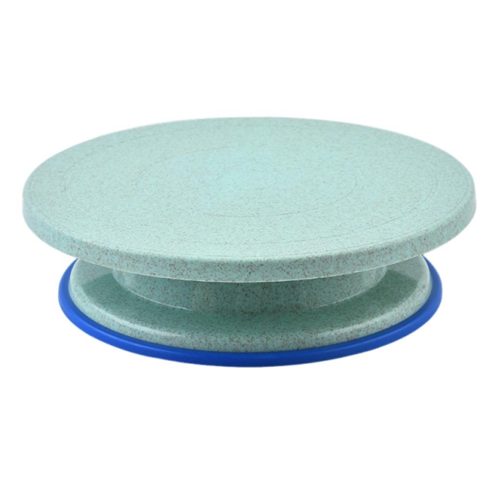 Round Cake Turntable Stand Plastic Revolving Dessert Stand DIY Cake Decorating Holder Cupcakes Wheat Straw Green