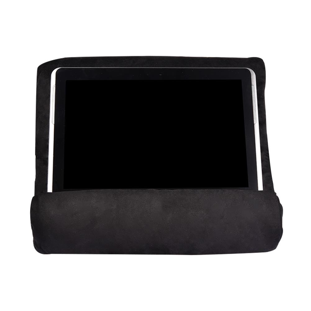 Electronic Book Reader and Tablet Folding Triangular Durable Flat Bracket Multi-Angle Soft Support Pillow Lap Stand with Small Pockets for iPad
