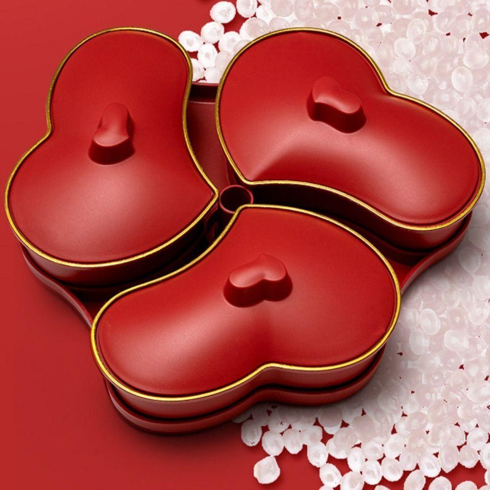 with Cover Dried Nuts Serving Tray 3-Compartment Candy Box Snack Storage Tray  Treat guests