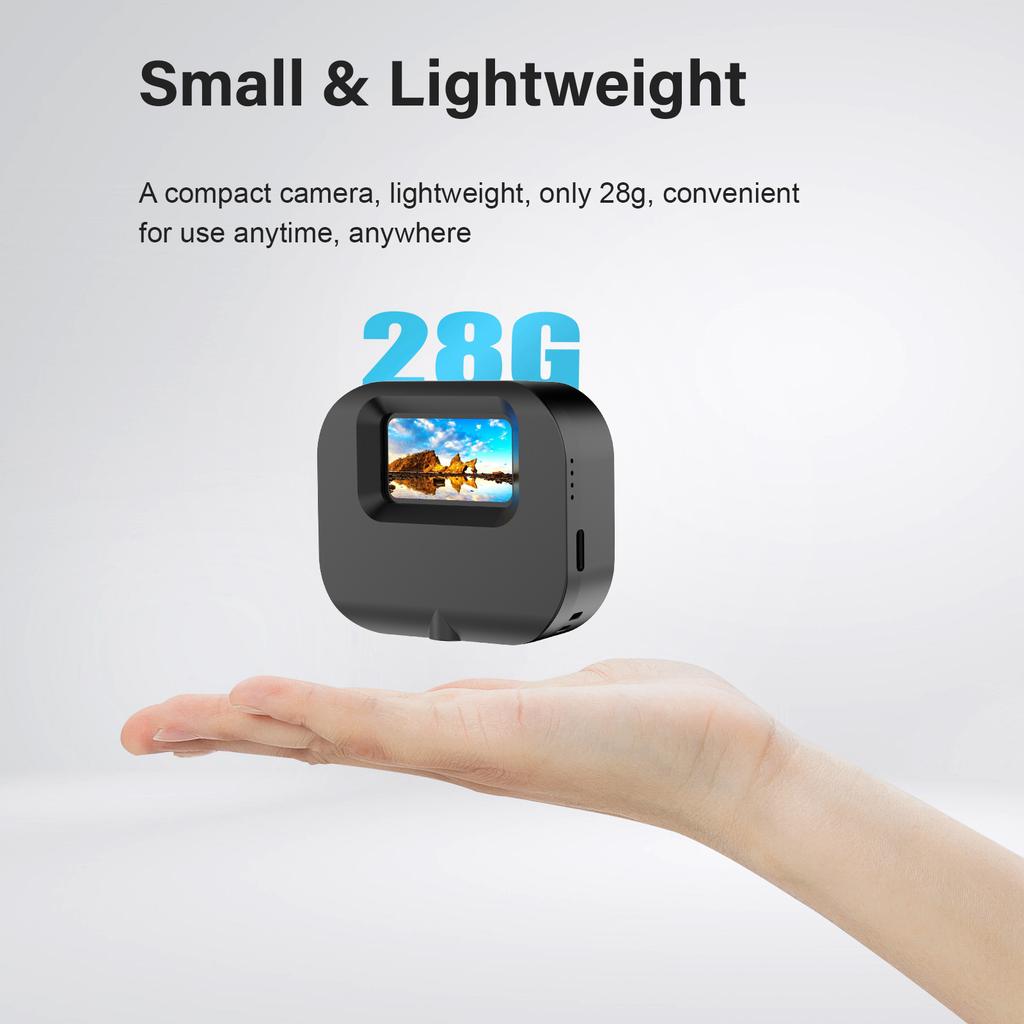 1080P Mini Sports Camera Tiny Action Camera with 1.47 Inch IPS Screen 130 Degrees  Wide Angle Lens with Battery