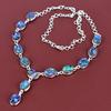 Abalone Shell Necklace Natural Gemstone Necklace 925 Sterling Silver Necklace Handmade Boho Jewelry Adjustable Chain Necklace Gifts for Wife