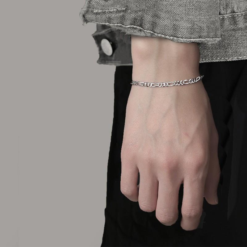 Sterling Punk Chain Link Bracelet Men Women Geometric Minimalist Hip Hop Fashion Jewelry 925 Sterling Silver