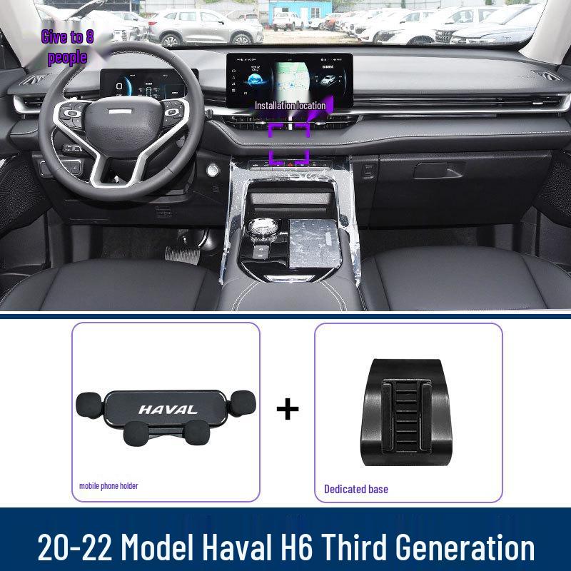 Зажимной гравитационный держатель для телефона в автомобиль Haval H6 Sport третьего поколения Dedicated