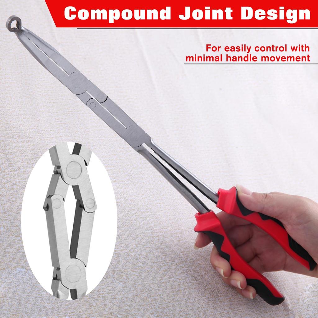 LEONTOOL Long Nose Hose Hose Clamp Mechanic Long Hose Long Nose Hose Clamp Hose Clip Hose Bent Great for Working in Tight Professional Hose Hose