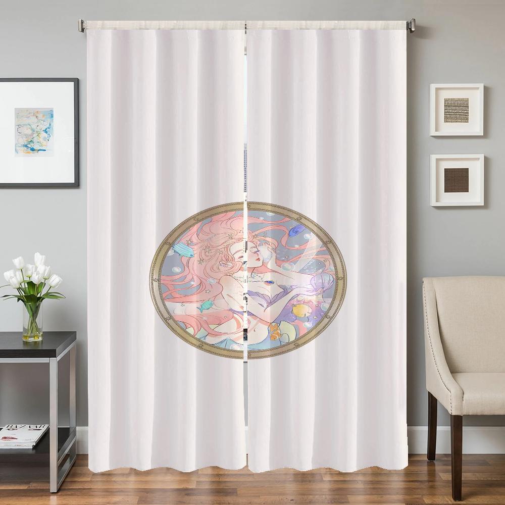 Wystrój Domu Zasłony Kuchenne do Salonu 2 Sztuki Zasłony Zaciemniające Zasłona na Drzwi Znak Zodiaku Dekoracja Sypialni Przegroda