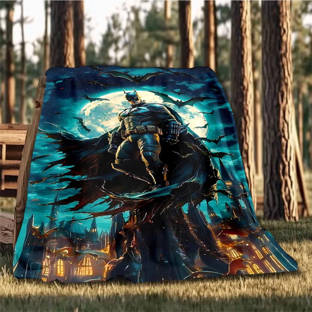 1pc Batman Outdoor Flannel Throw Blanket Soft, Lightweight & Warm