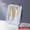 THREE SEVEN (777) TSG-1567G 5-Piece Carbon Steel Nail Clipper Set