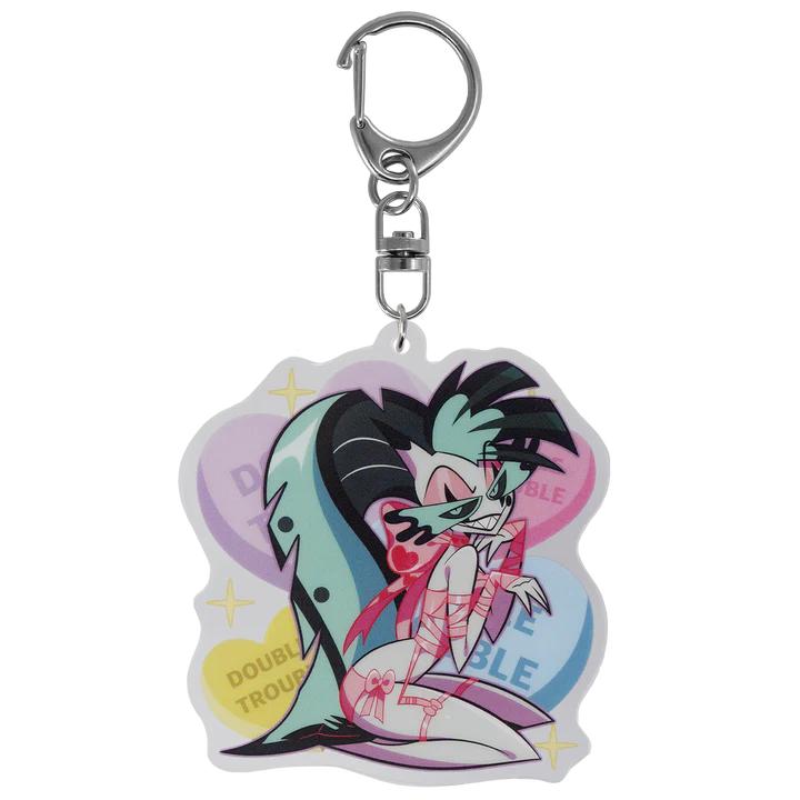 6cm Valentine Day Acrylic Keychain Anime Acrylic Bag Charm for Helluva Boss Ozzie Fizz Blitz Moxxie Couple Collection Gifts