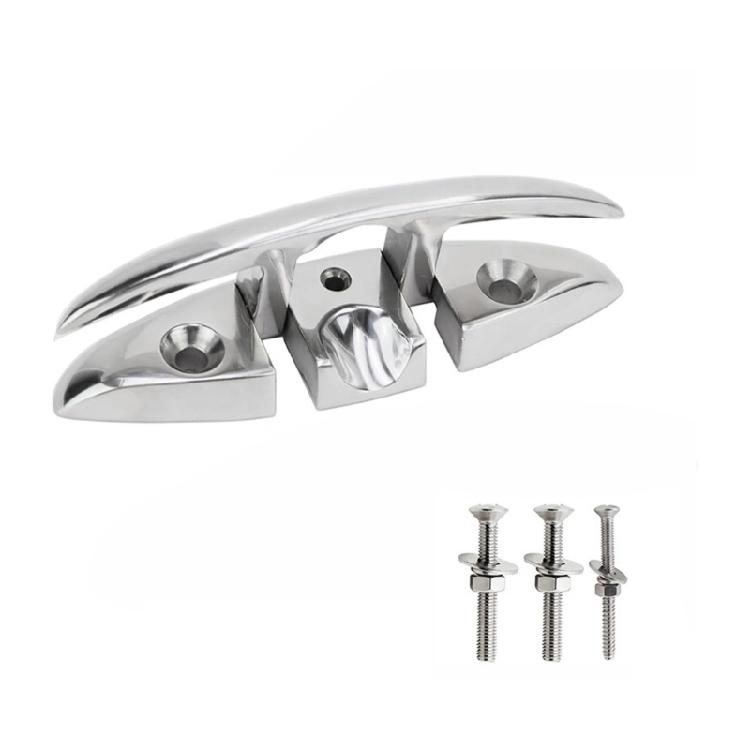 

Pack of 1 Easy Install bending Marine Cleat 316 Stainless Steel Polished Finish for Various Boat Applications