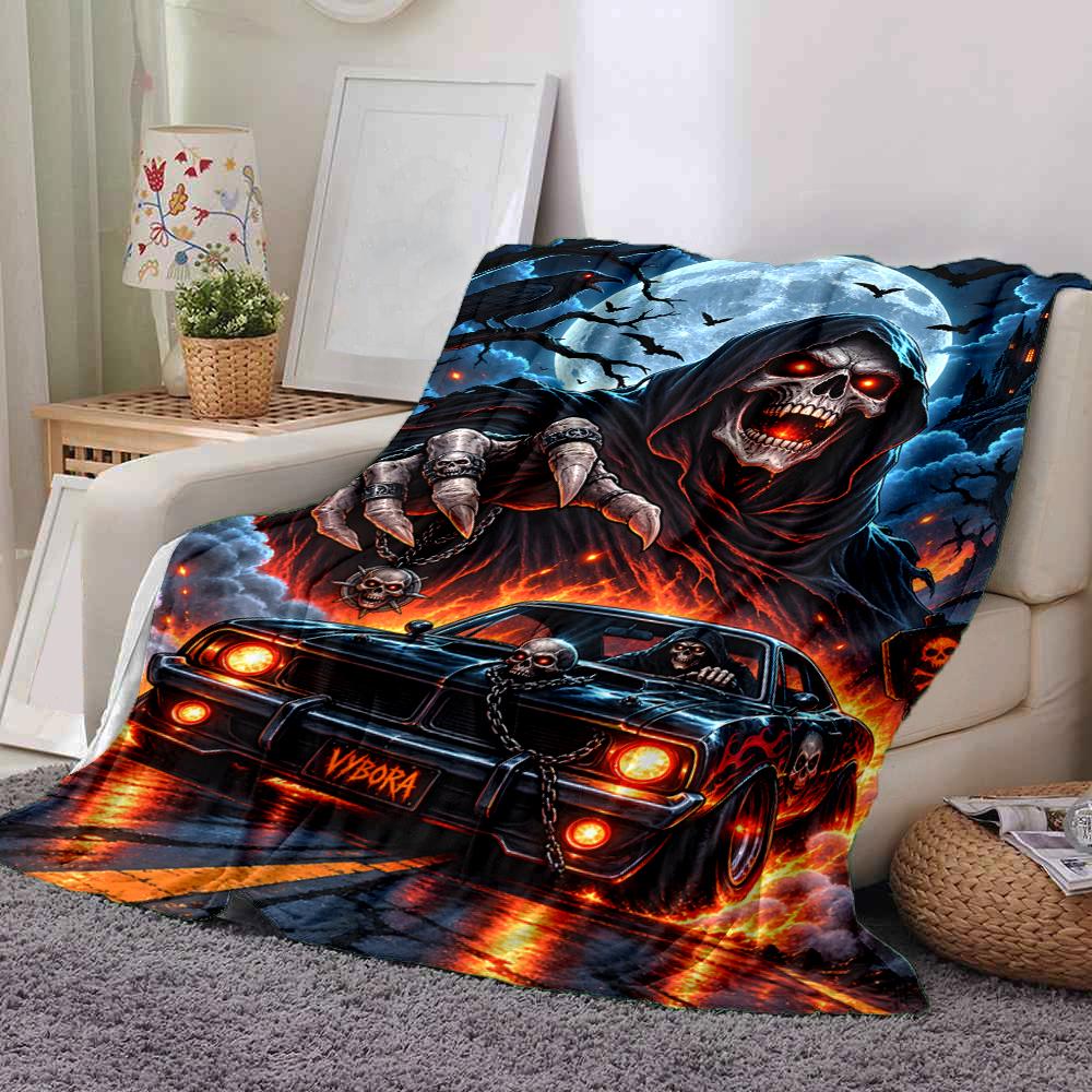 Horror Characters Printed Blanket Soft Cozy Blanket For Sofa Bedroom Living Room Dorm And Outdoor Use