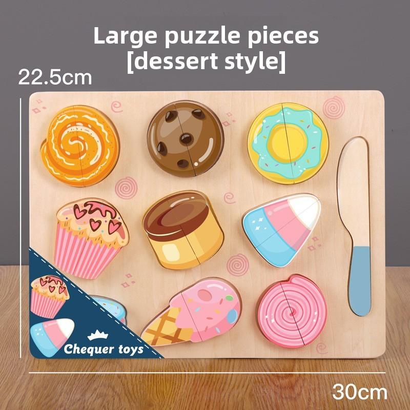 Wooden Cut Fruits And Vegetables Puzzle For Kids Kids Kitchen Play Toy