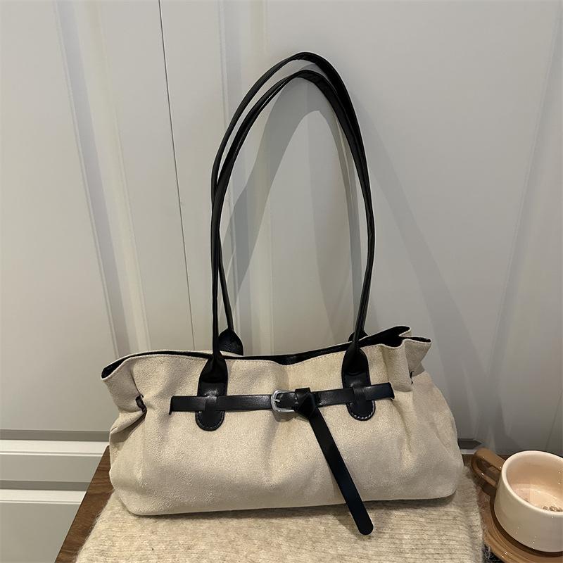 

Casual Large Capacity Suede Tote Bag Commuter Superior Sense Shoulder Tote Bag Tide