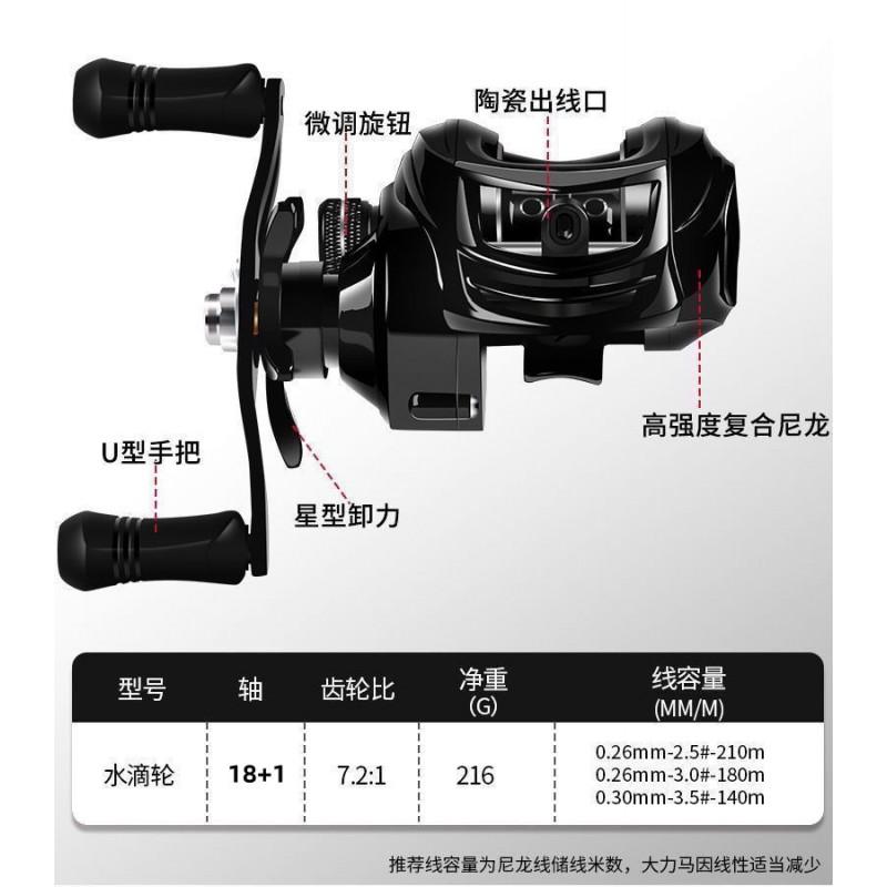 Spinning Baitcasting Combo Set Beginners - ML Action Casting Rod With Reel 1.65m To 2.4m Two-Piece Lure Fishing