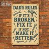Dads Rules Workshop Iron Metal Tin Sign Xinch Rustic Wall Decor Plaque for Garage Office