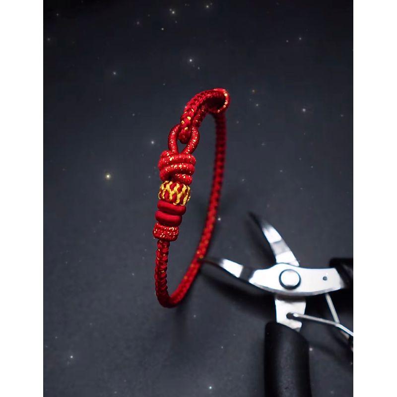 

Катушка нити Браслет из красной веревки с подвеской-шармом для девочек Год животного Дракон Плетеный ручной ремешок Бусины на удачу Ручная вязка Веревка с бусинами Нанизывание Ping An Red