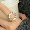 Panjbj   Copper Geometry Ring For Women Line Hollow Out Design Punk Minimalism Adjustable Jewelry Gift Dropshipping