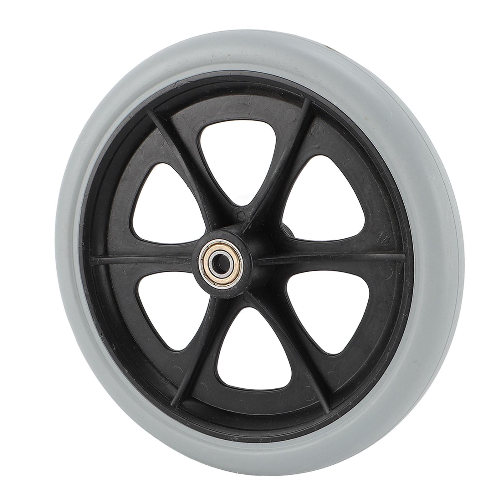 

2 PCS Wheelchair Wheels Replacement 8 Inch PU Solid Metal Bead Bearing Electric Wheelchair Wheels Gray