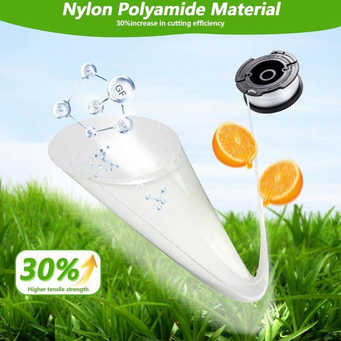 Bobines de Fil - LEAZZLE - Compatible Black et Decker - 8 Bobines - 1.65mm - 9.144m Longueur