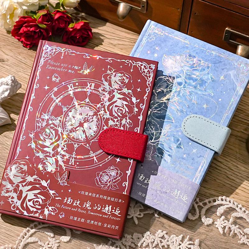 Retro Notatnik Rose Art B6 z Magnetycznym Zapięciem i Hot Stampingiem