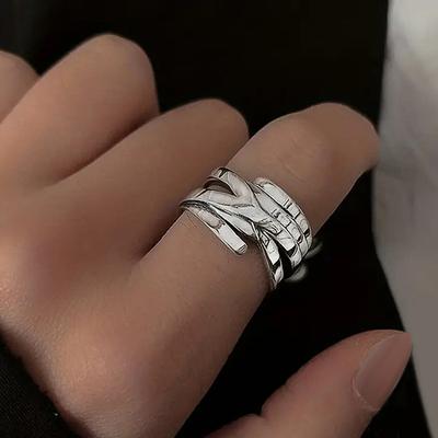 1 Stück Modischer Nischen-Netzwerk-Promi-Ring mit verstellbarer Öffnung, Stilvoller Instagram-Stil und Stilvoller Stil