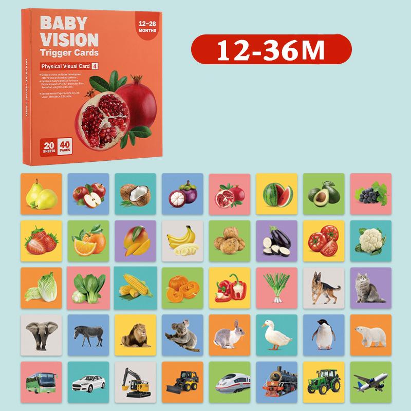 

Education Early Sensory Visual Stimulation Card Children Newborn Infant Baby Toy Physical