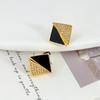 Summer Design Earrings Geometric To Triangular Zircon Micro-Inlaid Stud Earrings