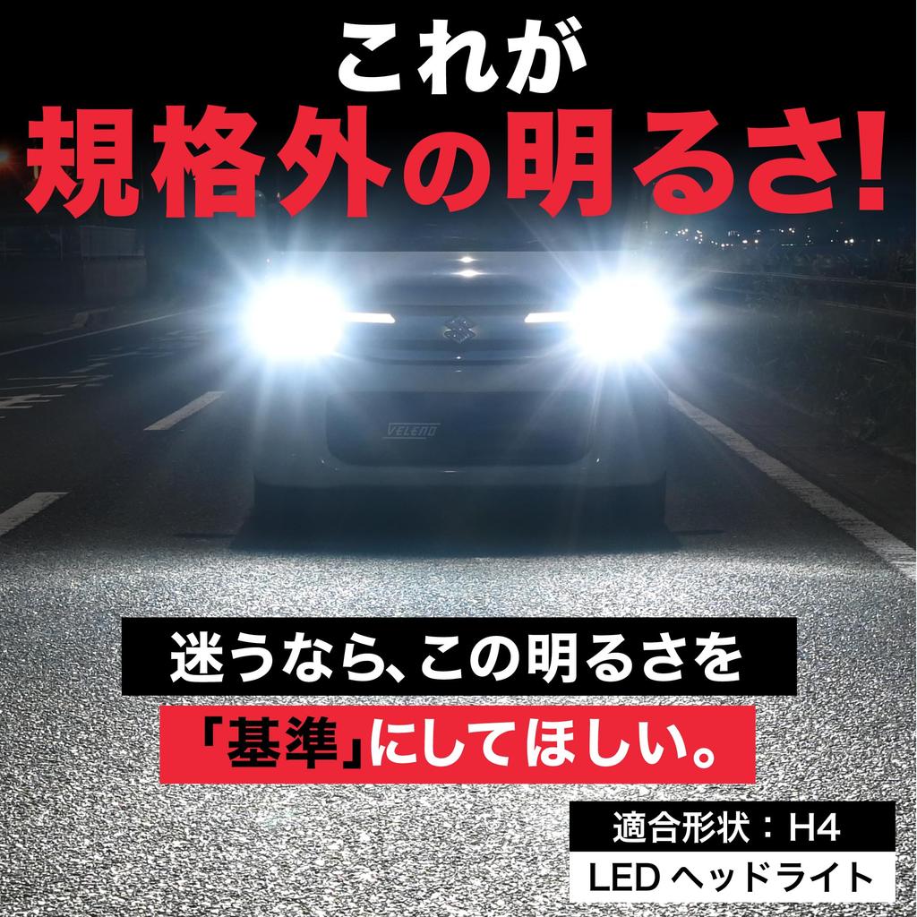 VELENO H4 LED Headlight, Explosive Light, Car Actual Measured Value, 7600 Lm, Hi Lo