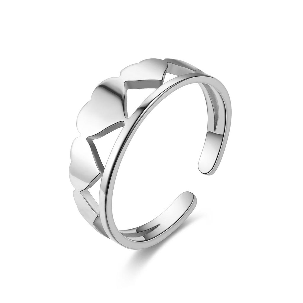 Fashion Geometric Open Stainless Steel Ring Women's Temperament Couple Ring Hand Jewelry