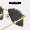UV400 Rectangle Sunglasses Trendy High-Quality Metal Frame Punk Sun Glasses Travel Shades for Women & Men