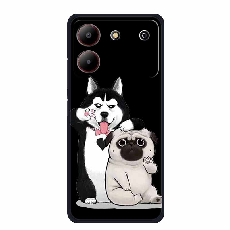 For ZTE Blade A54 Case Cute Cartoon Cat Black Silicone Soft Phone Case For ZTE Blade A54 4G Back Cover Case A 54 6.6" Funda Capa