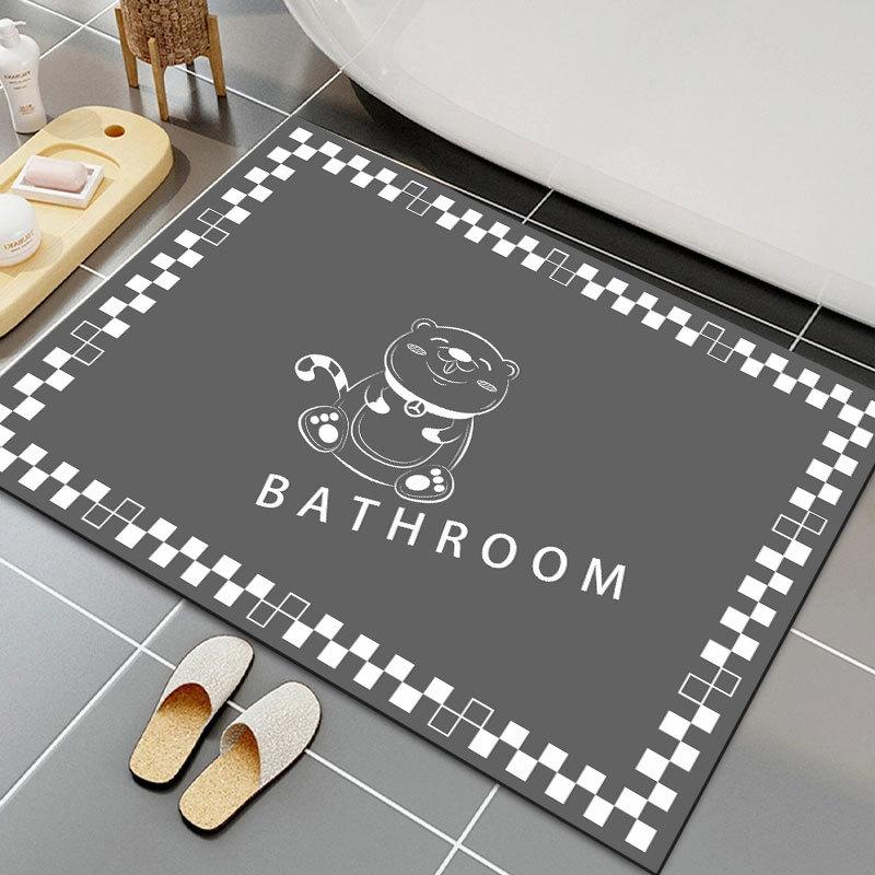 PVC Mat Bathroom Door Mat Absorbent Door Mat Bathroom Anti Slip Foot Mat Quick Drying Floor Mat