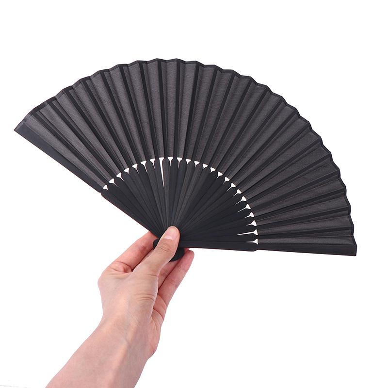 Black Hand Fan Vintage Folding Fans Wedding Party Favor Supplies Chinese Hand Fan Classical Dance Fan Craft Fan Lightweight