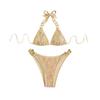 S - XL Tanga s kovovým kroužkem a flitry Dámské plavky Dvoudílný set bikin Plavky Plavky Plavky